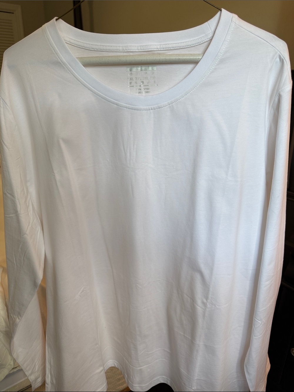 Old Navy Long-Sleeve Crewneck Shirt - White, Sz. XXL
